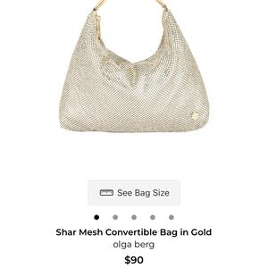 Olga Berg Gold Hobo Bag